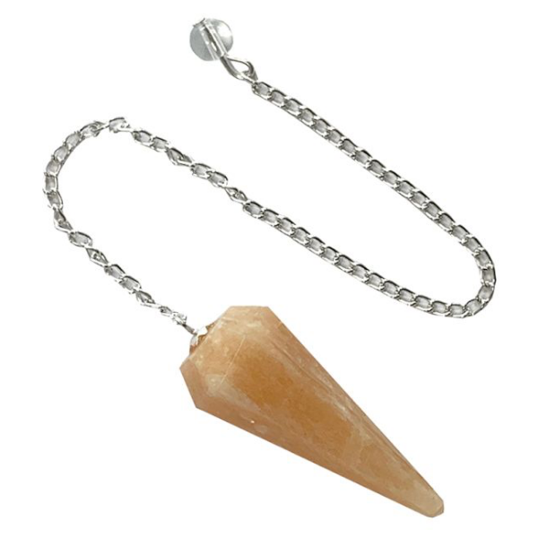 6-sided Pink Moonstone Conical Pendulum