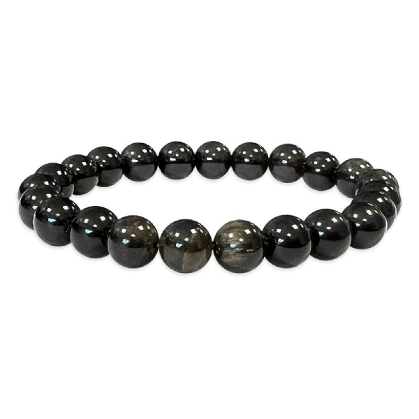 Golden black obsidian bracelet