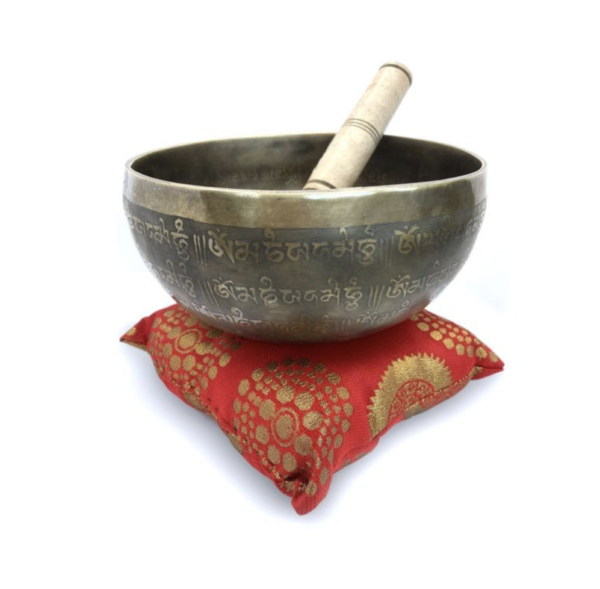 Red Square Tibetan Bell Cushion - Image 2
