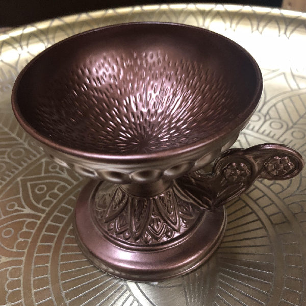 Hand-hammered Metal Smudge Pot